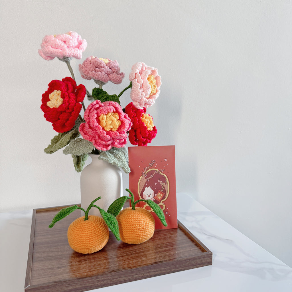 [mochi friends] CNY crochet flowers and oranges set